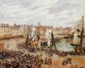 the fishmarket dieppe grey weather morning 1902 Camille Pissarro